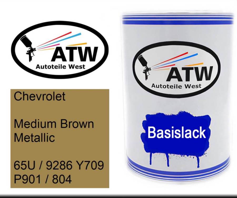 Chevrolet, Medium Brown Metallic, 65U / 9286 Y709 P901 / 804: 500ml Lackdose, von ATW Autoteile West.